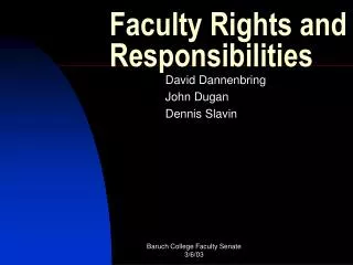 Faculty Rights and Responsibilities