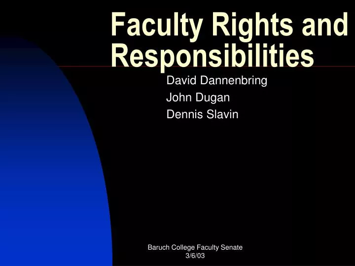 faculty rights and responsibilities