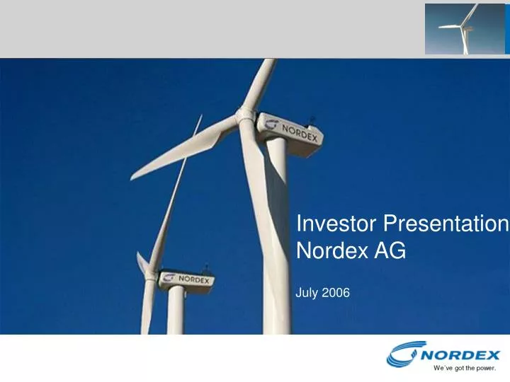 investor presentation nordex ag