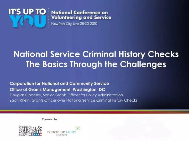 national service criminal history checks the basics through the challenges