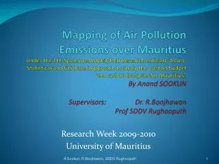 Research Week 2009‐2010 University of Mauritius