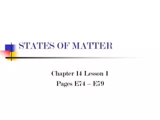 STATES OF MATTER