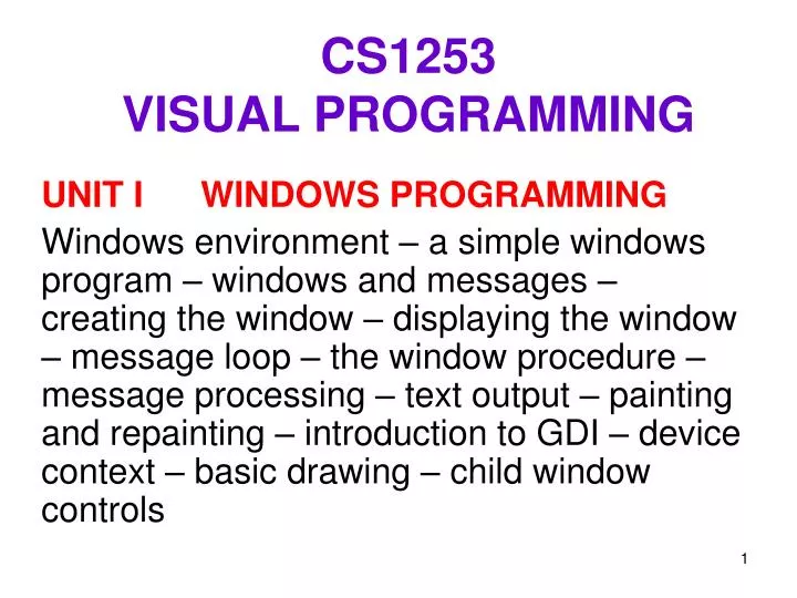 cs1253 visual programming