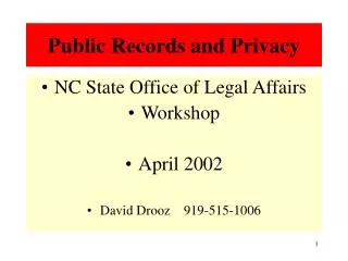 Public Records and Privacy