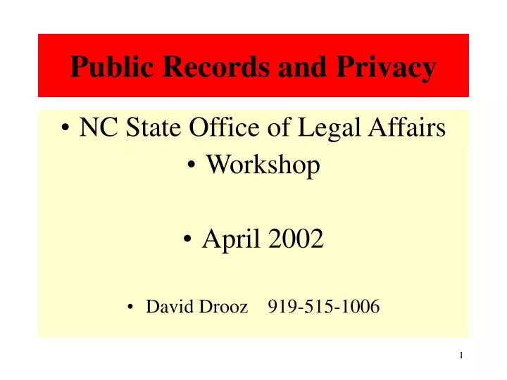 public records and privacy