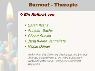 Burnout - Therapie