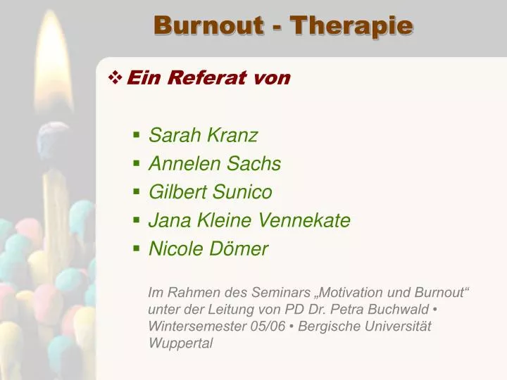 burnout therapie