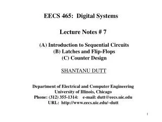 EECS 465: Digital Systems
