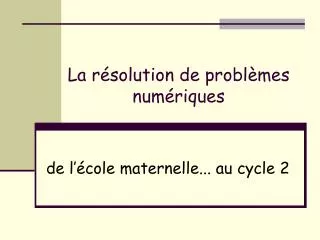 la r solution de probl mes num riques