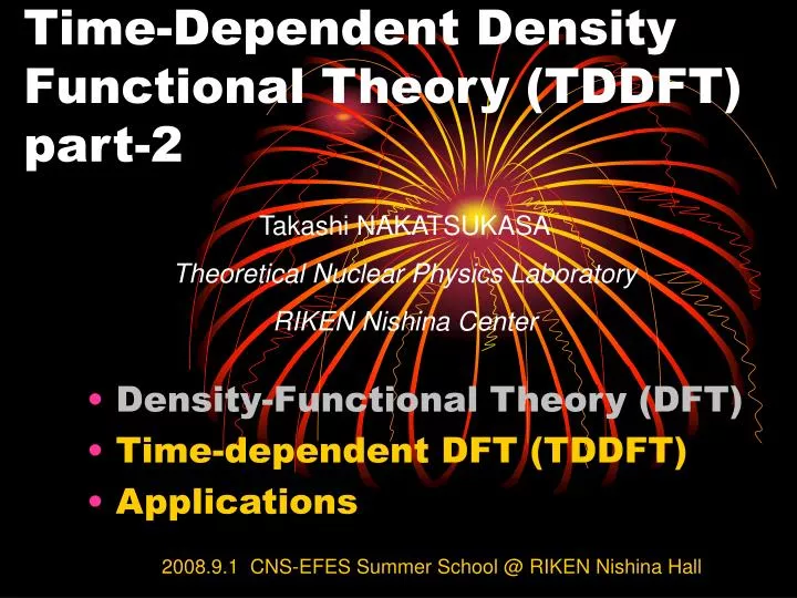 time dependent density functional theory tddft part 2