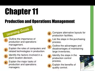 Chapter 11 Production and Operations Management