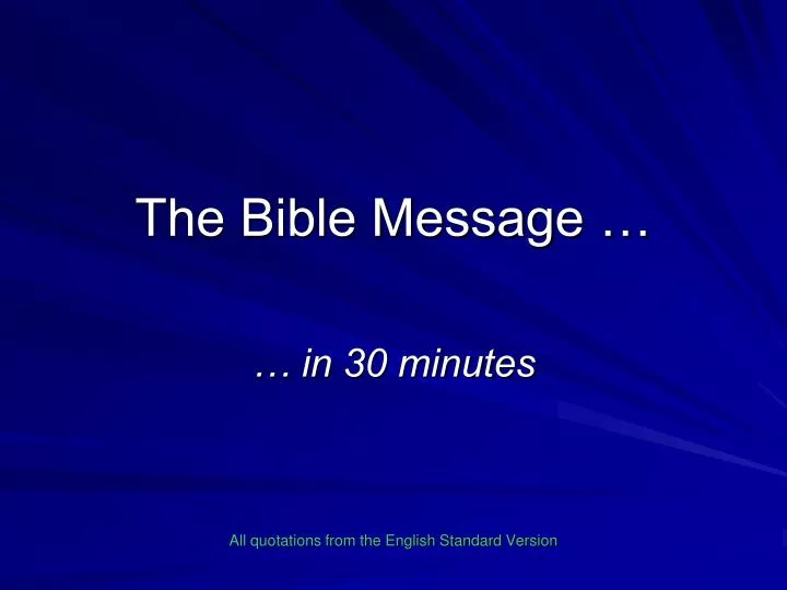 the bible message