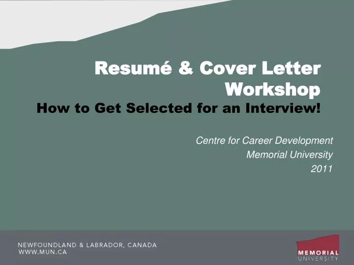 resum cover letter workshop how to get selected for an interview