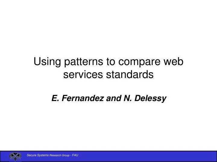 using patterns to compare web services standards