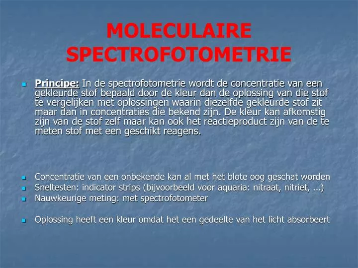 moleculaire spectrofotometrie