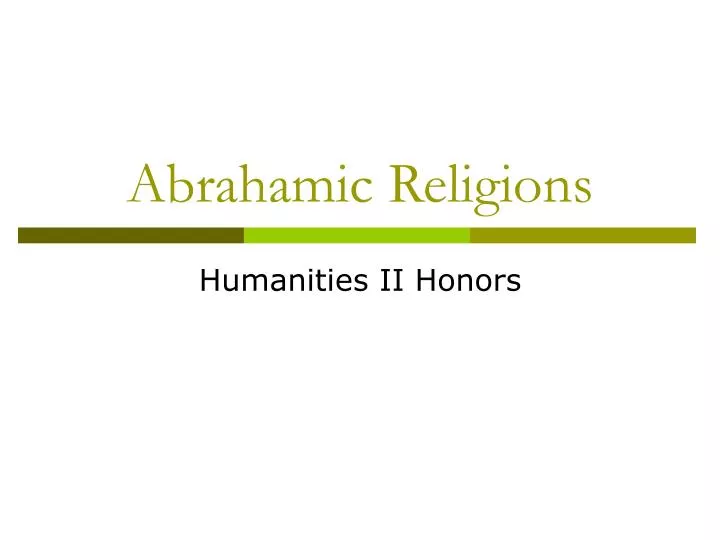 abrahamic religions