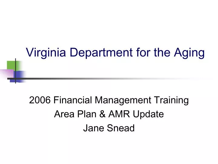 virginia department for the aging