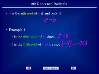 nth Roots and Radicals
