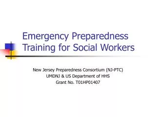 Emergency Preparedness Training for Social Workers