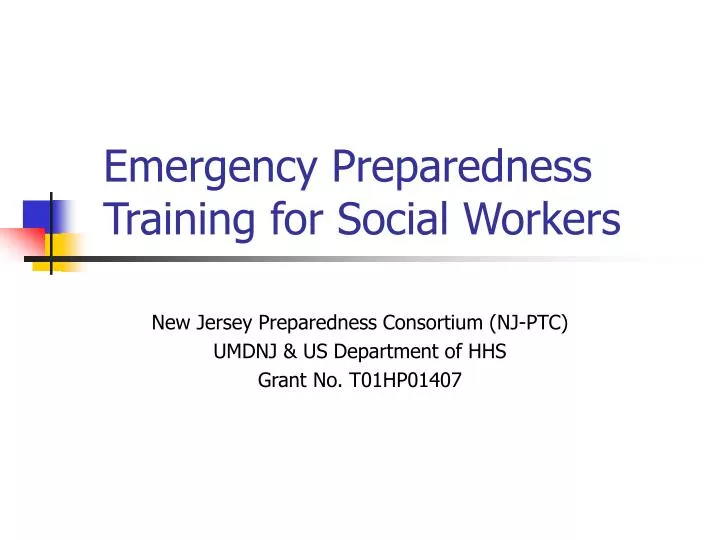 emergency preparedness training for social workers