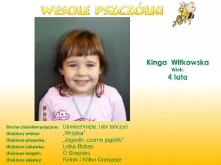 Kinga Witkowska Wiek: 4 lata