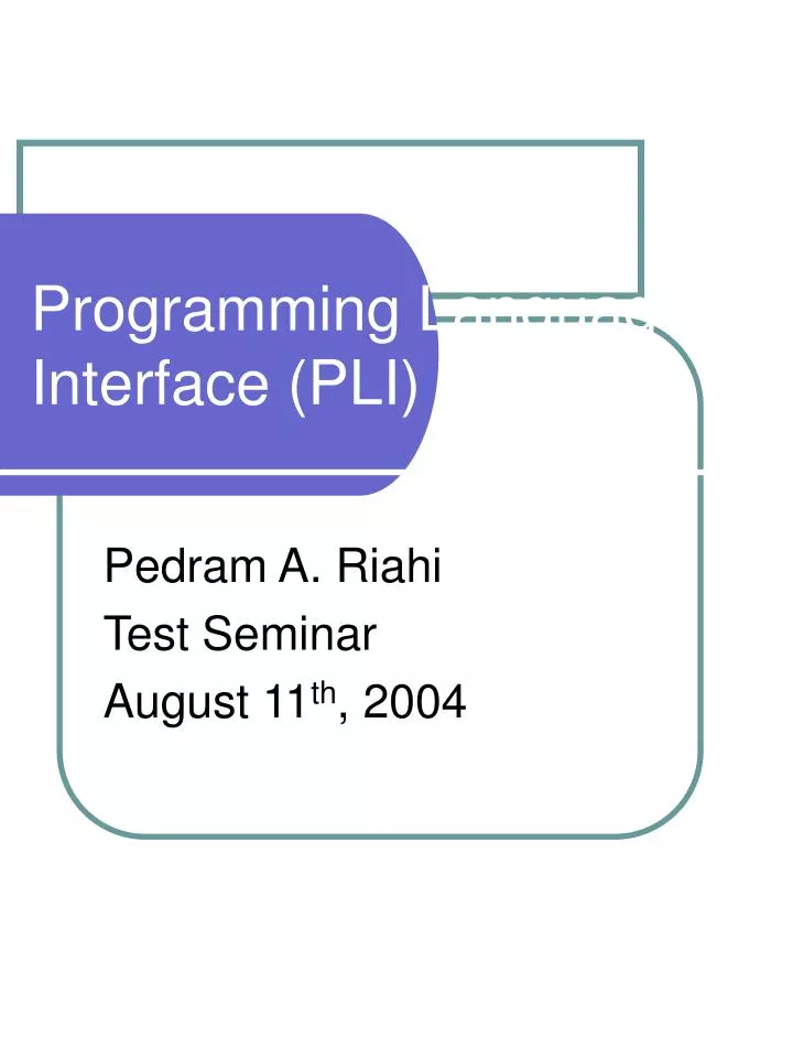 programming language interface pli