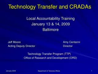 Technology Transfer and CRADAs