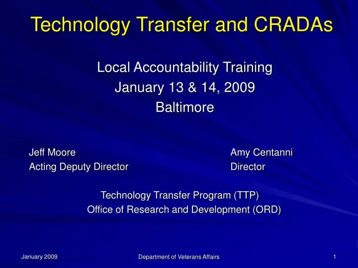 technology transfer and cradas