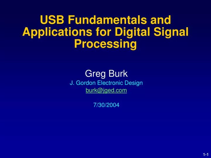 usb fundamentals and applications for digital signal processing