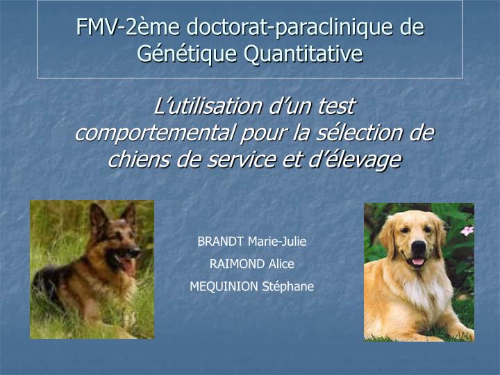 fmv 2 me doctorat paraclinique de g n tique quantitative