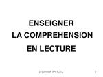 ENSEIGNER LA COMPREHENSION EN LECTURE - slide 1