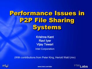 Performance Issues in P2P File Sharing Systems