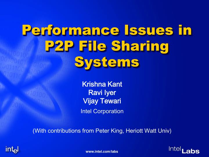 performance issues in p2p file sharing systems