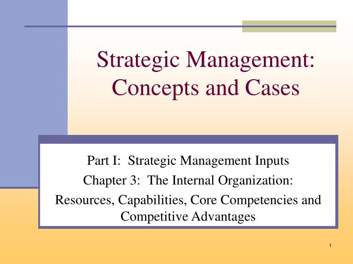 strategic management concepts and cases
