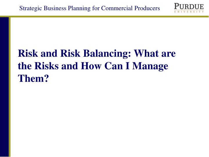 risk and risk balancing what are the risks and how can i manage them