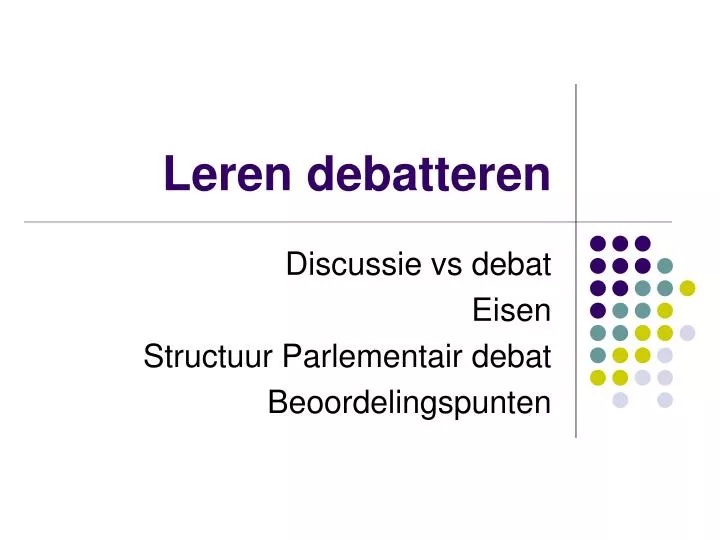 leren debatteren