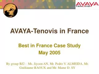 AVAYA-Tenovis in France