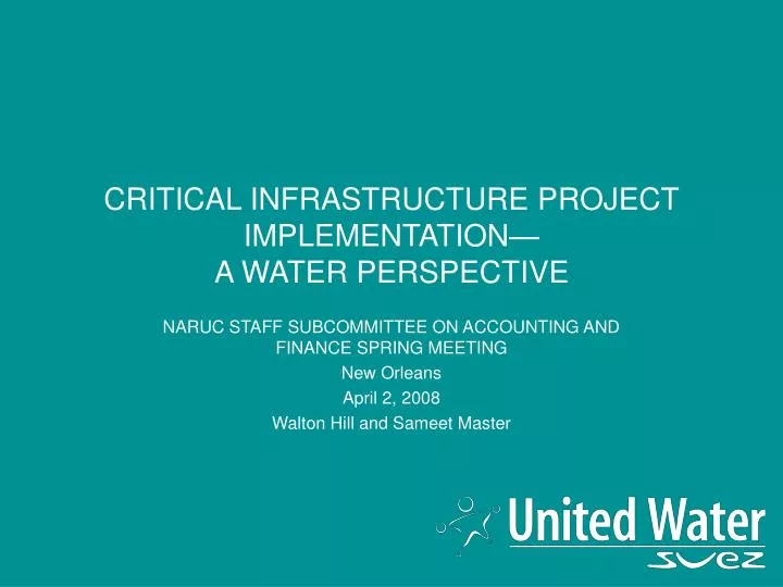 critical infrastructure project implementation a water perspective