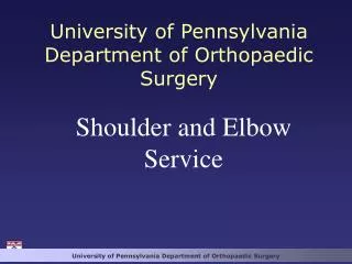 University of Pennsylvania Department of Orthopaedic Surgery