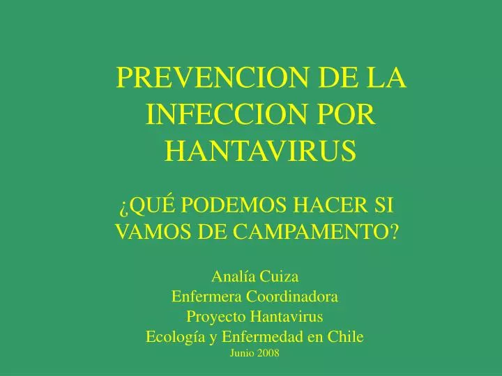 prevencion de la infeccion por hantavirus