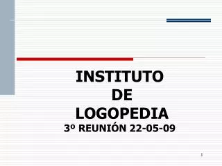 INSTITUTO DE LOGOPEDIA 3º REUNIÓN 22-05-09