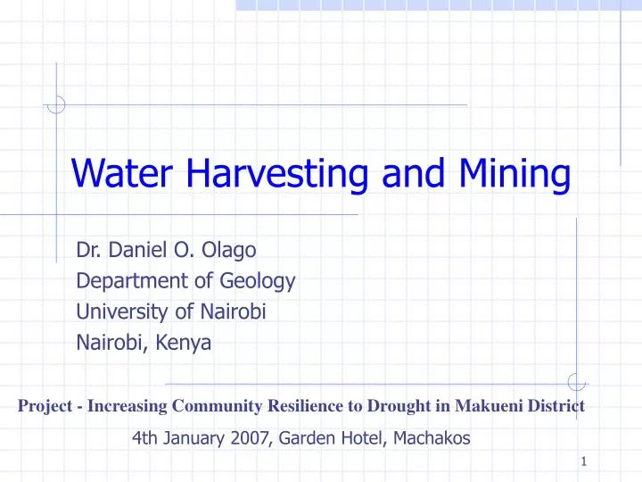water harvesting and mining