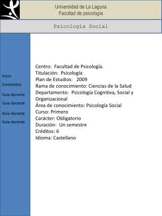 Universidad de La Laguna Facultad de psicología