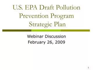 U.S. EPA Draft Pollution Prevention Program Strategic Plan