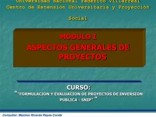 Universidad Nacional Federico Villarreal Centro de Extensión Universitaria y Proyección Social