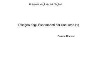 Disegno degli Esperimenti per l’industria (1)