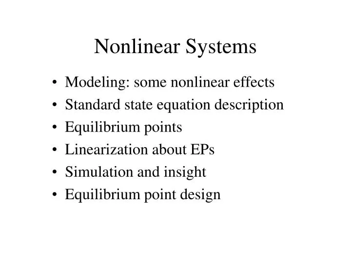 nonlinear systems