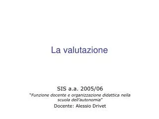 la valutazione
