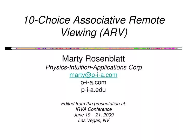 10 choice associative remote viewing arv
