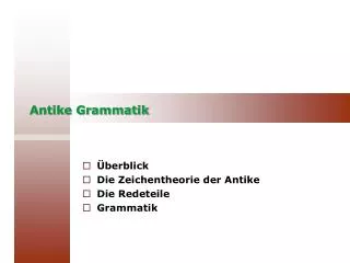 antike grammatik